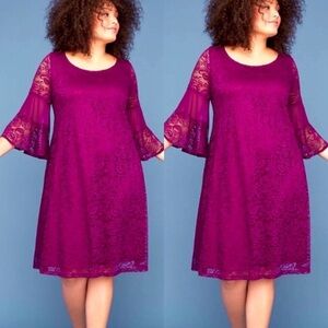 Elegant Purple Lace Dress
